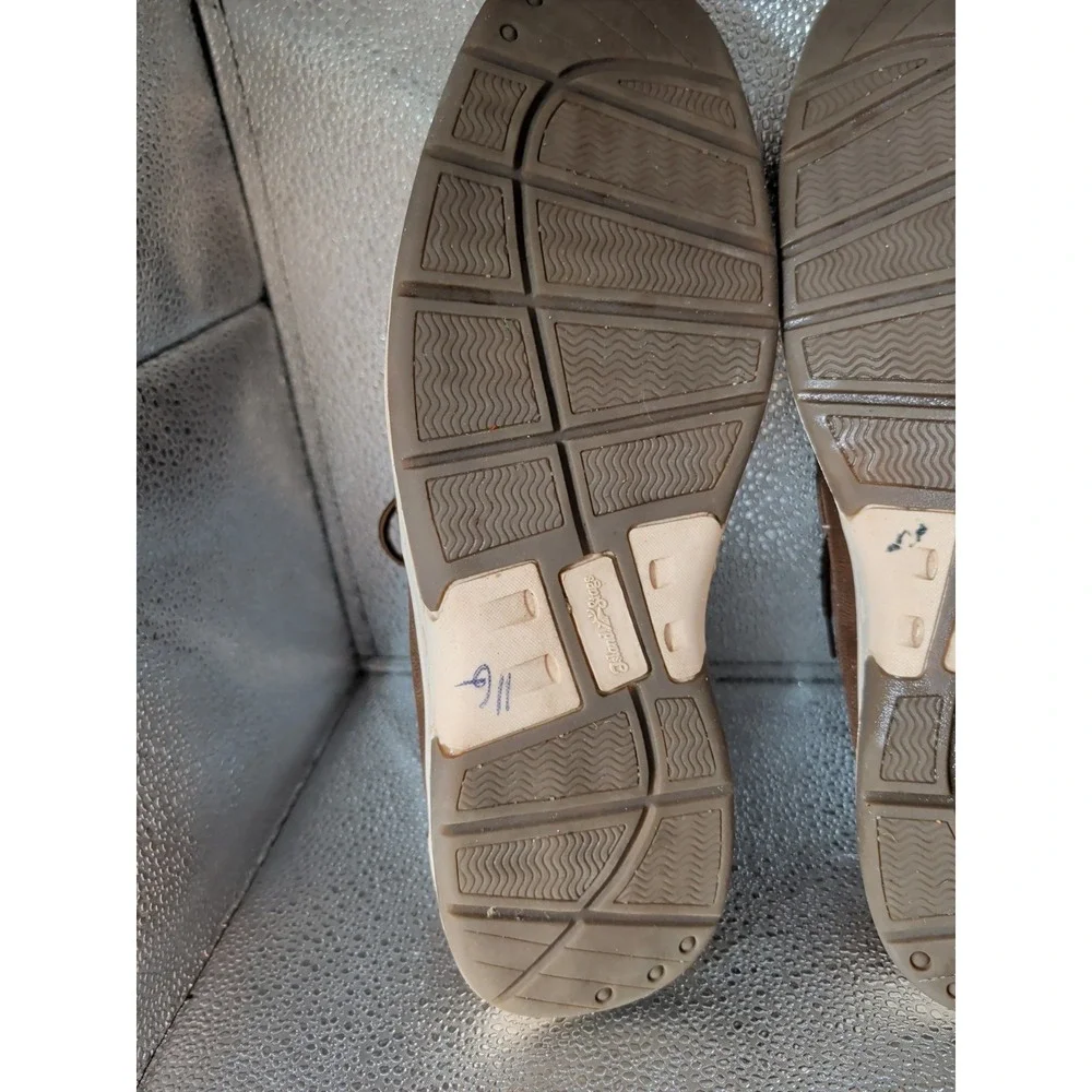 MEN`S DEER STAGS MITCH BOAT SHOES SIZE 13M DARK TAN MEMORY FOAM INSOLES EUC